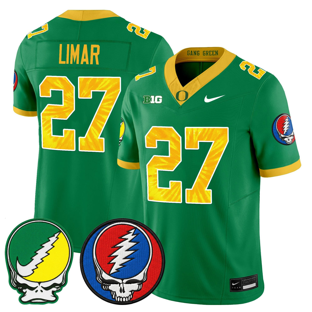 Men's Oregon Ducks 2025 'Grateful Ducks x Grateful Dead' Vapor Limited Jersey - All Stitched