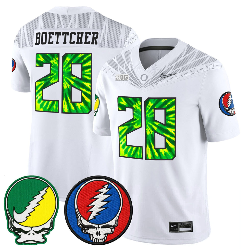 Men's Oregon Ducks 2025 'Grateful Ducks x Grateful Dead' Vapor Limited Jersey - All Stitched