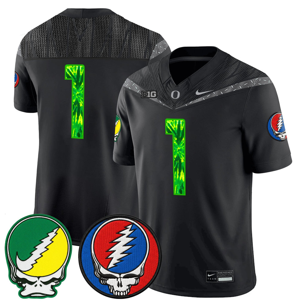 Men's Oregon Ducks 2025 'Grateful Ducks x Grateful Dead' Vapor Limited Jersey - All Stitched