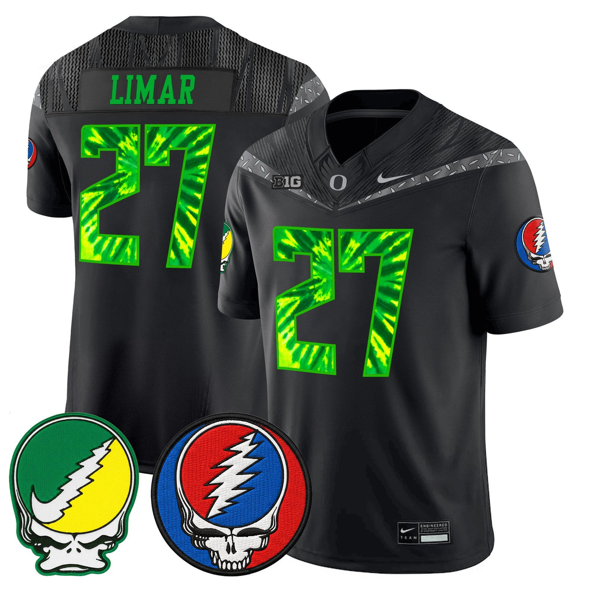 Men's Oregon Ducks 2025 'Grateful Ducks x Grateful Dead' Vapor Limited Jersey - All Stitched