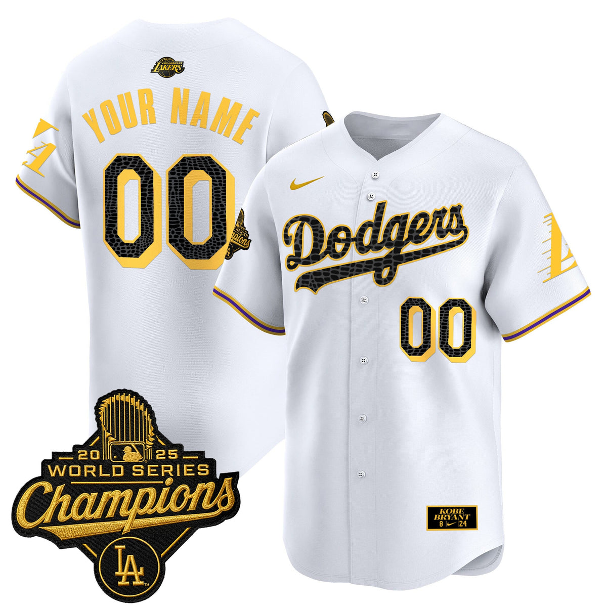 Dodgers 2025 World Series Champions Mamba Vapor Premier Limited Custom Jersey - All Stitched