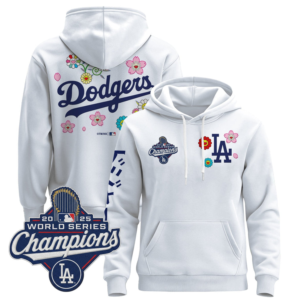 Men's Los Angeles Dodgers x Takashi Murakami Pullover Hoodie - 2025 World Series Champions Patch - Stitched