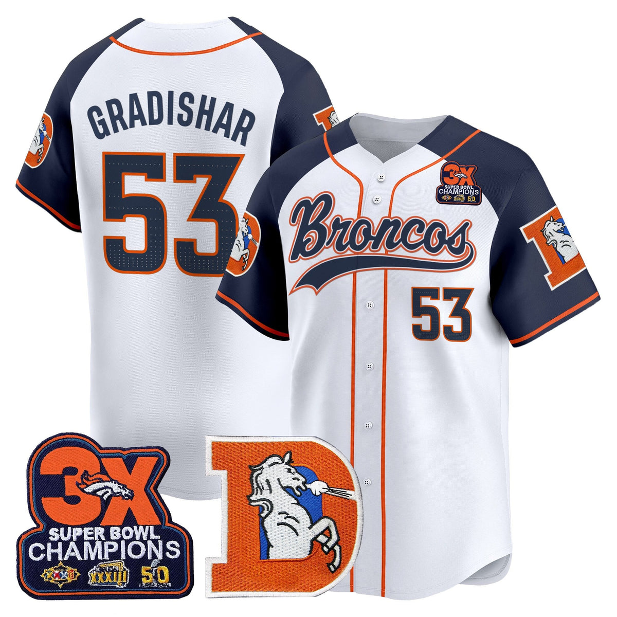 Men's Denver Broncos Throwback Vapor Baseball Jersey - All Stitched