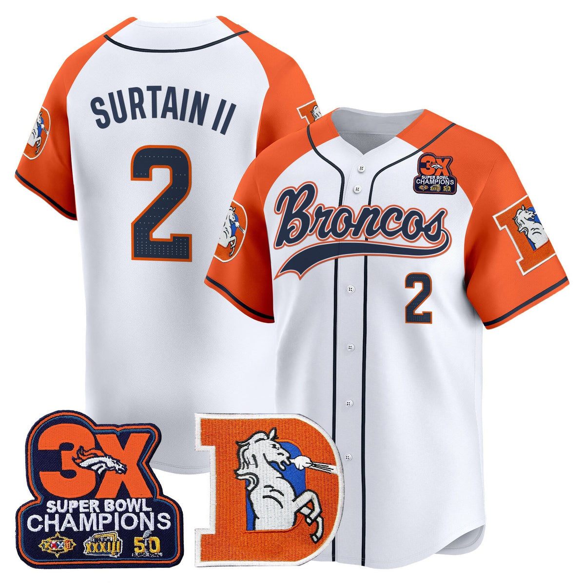Men's Denver Broncos Throwback Vapor Baseball Jersey - All Stitched