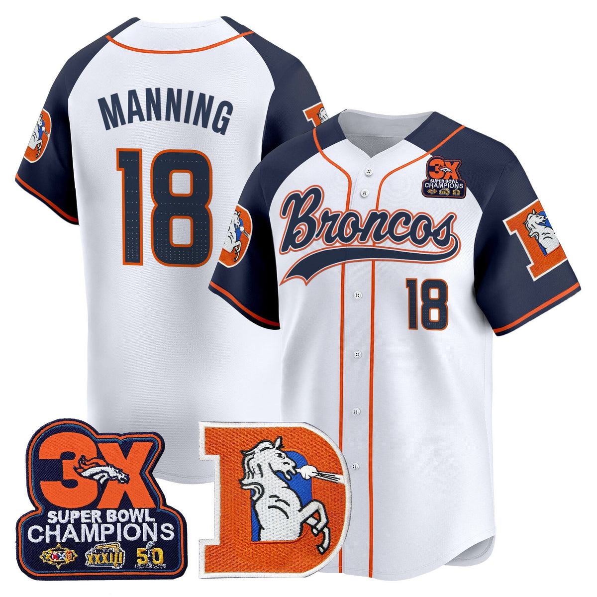 Men's Denver Broncos Throwback Vapor Baseball Jersey - All Stitched