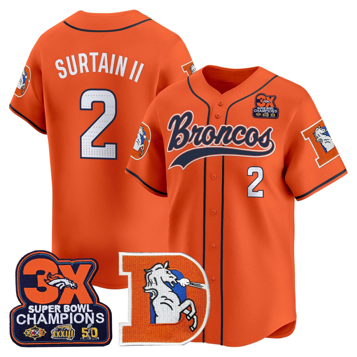 Men's Denver Broncos Throwback Vapor Baseball Jersey - All Stitched