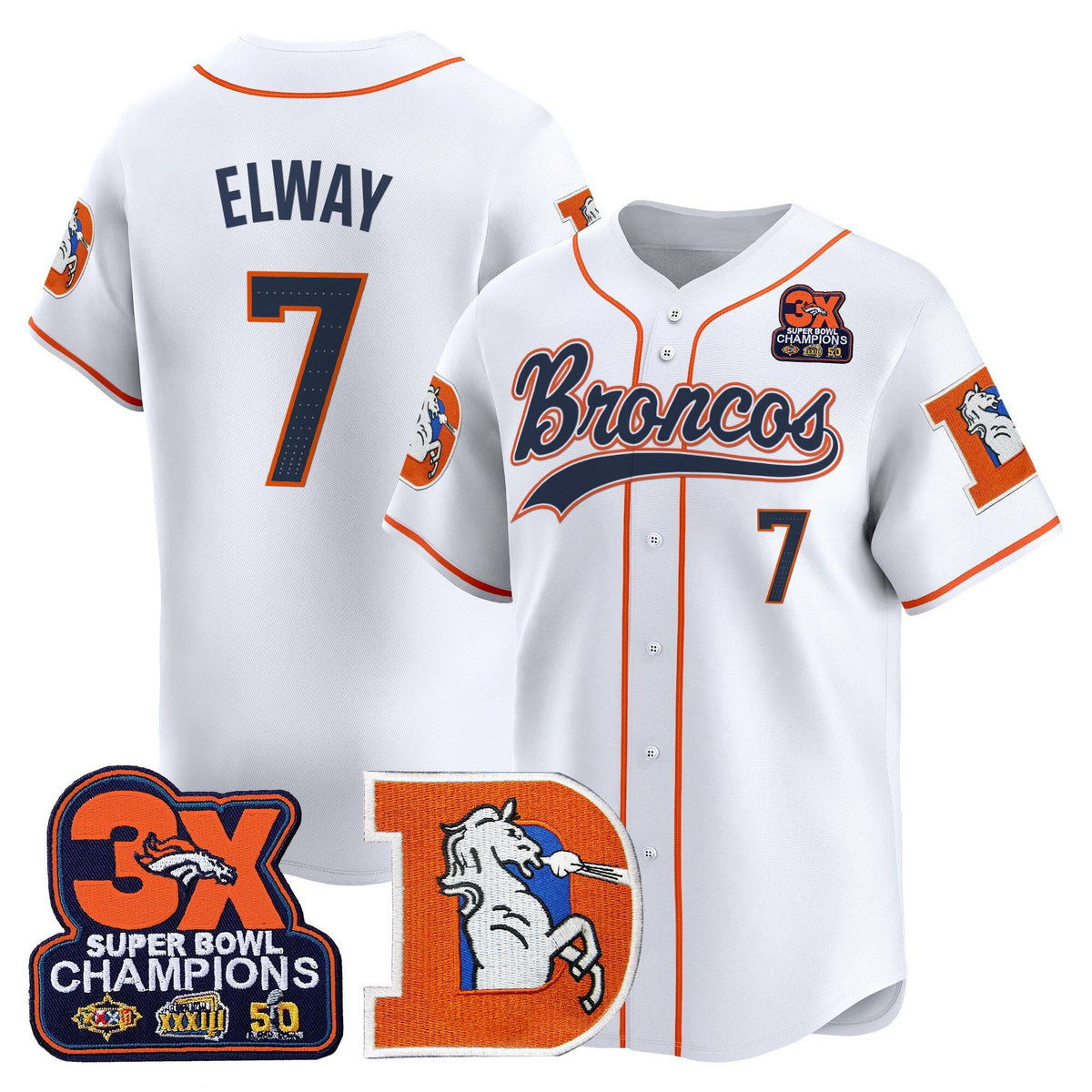 Men's Denver Broncos Throwback Vapor Baseball Jersey - All Stitched