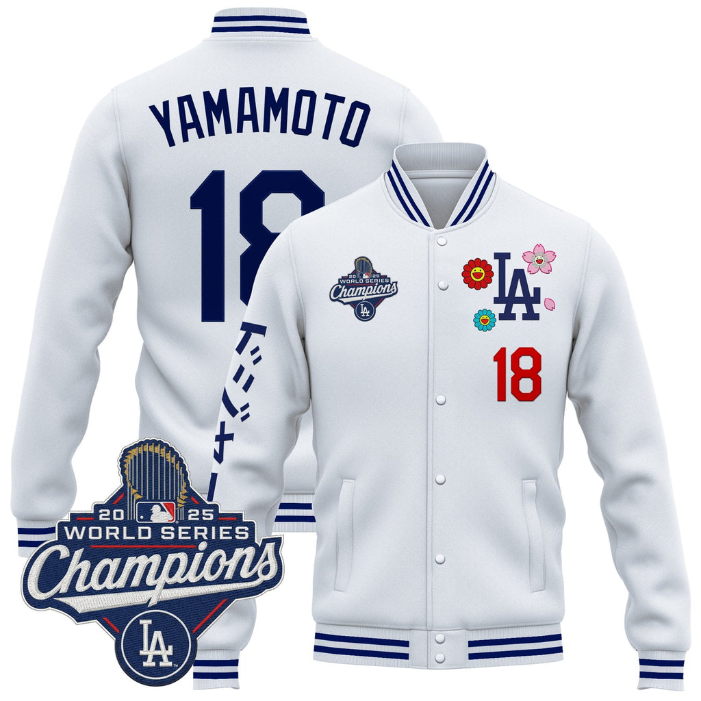 Men's Los Angeles Dodgers x Takashi Murakami Jacket - 2025 World Series Champions Patch - Printed