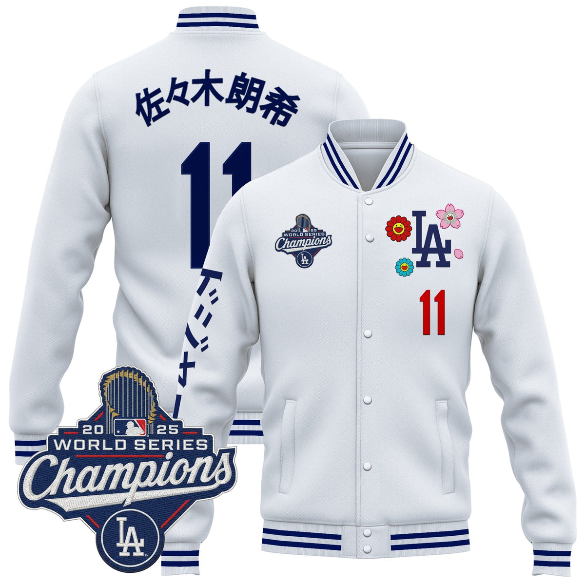 Men's Los Angeles Dodgers x Takashi Murakami Jacket - 2025 World Series Champions Patch - Printed