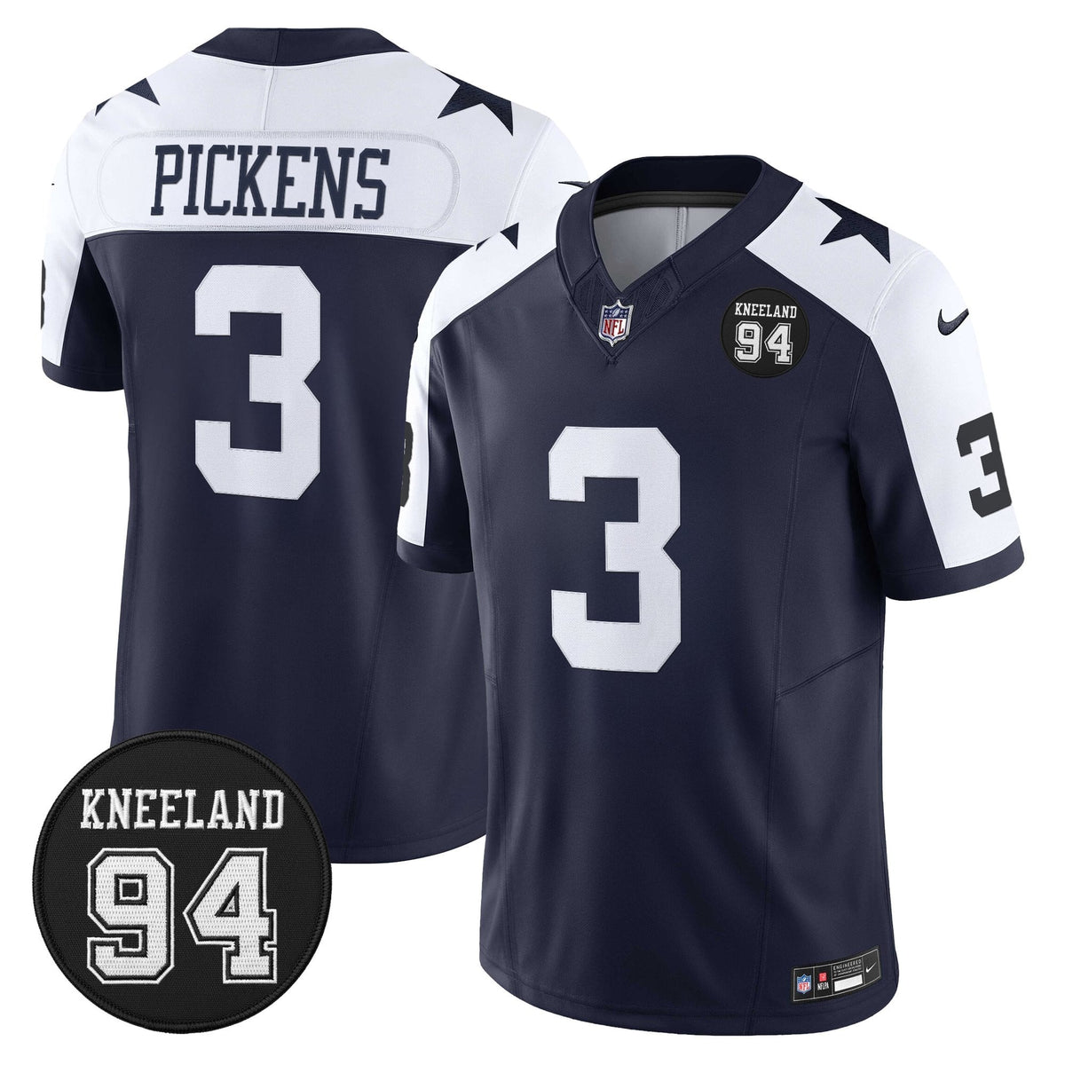 Men's Dallas Cowboys #94 Marshawn Kneeland Memorial Patch Vapor Limited Jersey - All Stitched