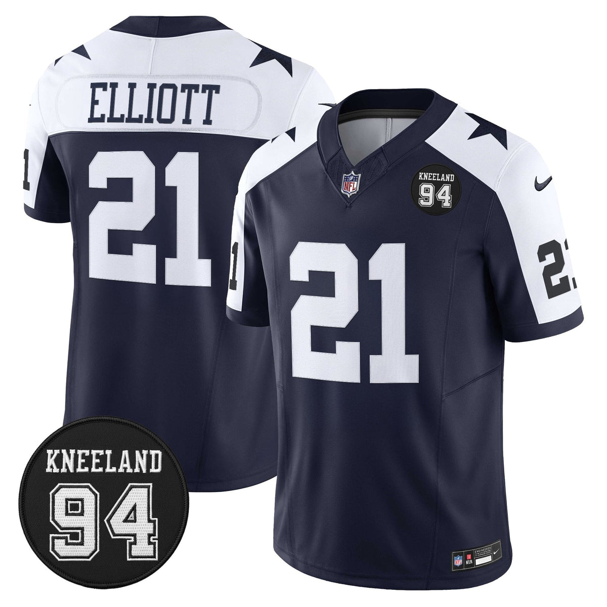 Men's Dallas Cowboys #94 Marshawn Kneeland Memorial Patch Vapor Limited Jersey - All Stitched
