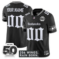 Seattle Seahawks 'Gothic Rain City Shadows Edition' Vapor Custom Jersey - 50th Anniversary Patch - All Stitched