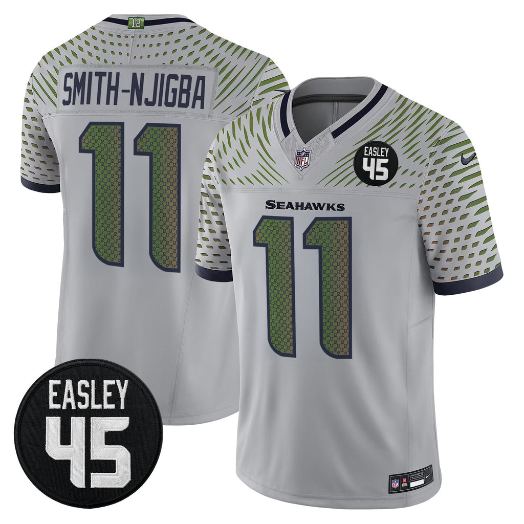 Men's Seattle Seahawks #45 Kenny Easley Memorial Patch Vapor Limited Jersey - All Stitched