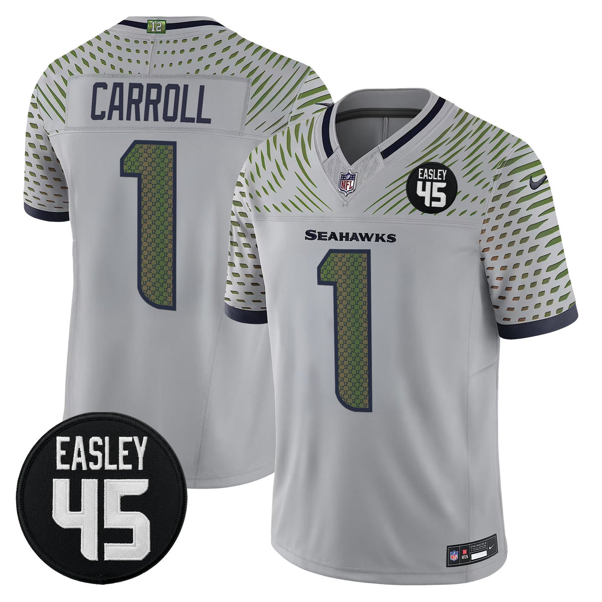 Men's Seattle Seahawks #45 Kenny Easley Memorial Patch Vapor Limited Jersey - All Stitched