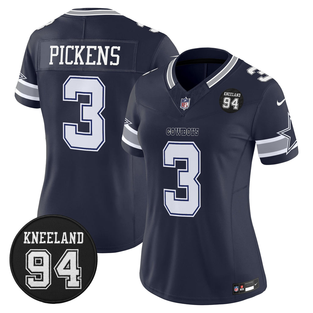 Women's Dallas Cowboys #94 Marshawn Kneeland Memorial Patch Vapor Limited Jersey - All Stitched