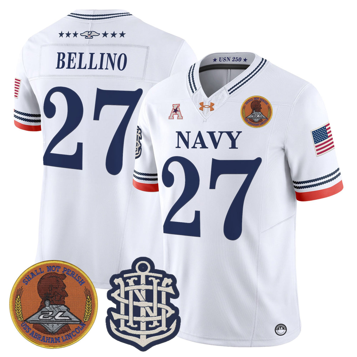Men's Navy Midshipmen 250th Anniversary Vapor Limited Jersey - Stitched