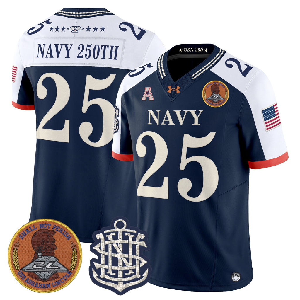 Men's Navy Midshipmen 250th Anniversary Vapor Limited Jersey - Stitched