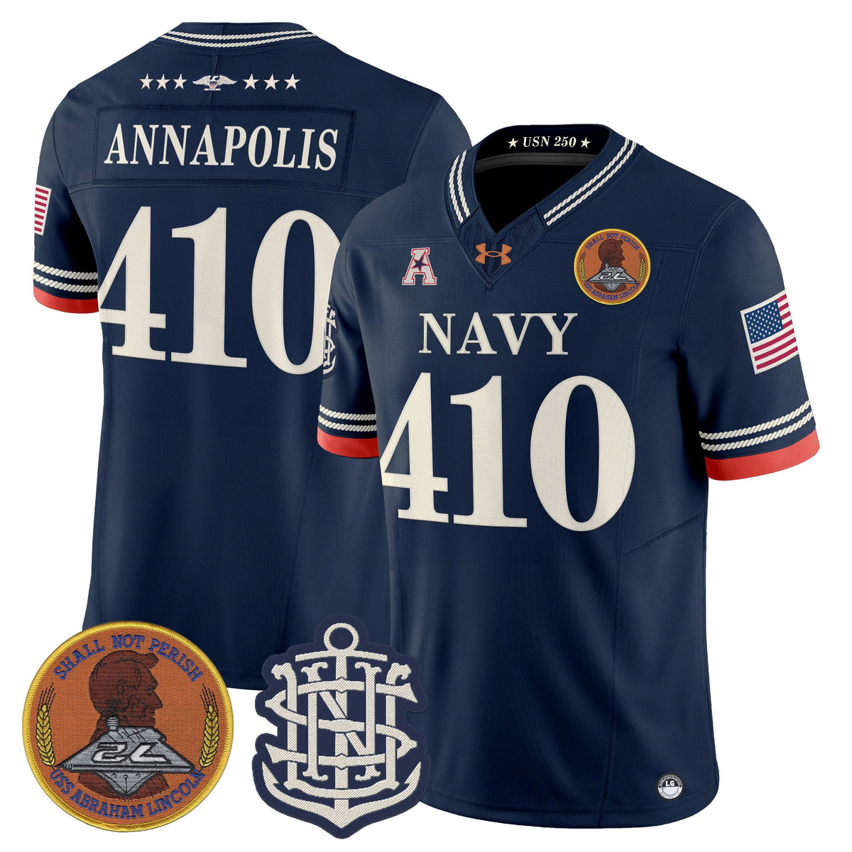Men's Navy Midshipmen 250th Anniversary Vapor Limited Jersey - Stitched
