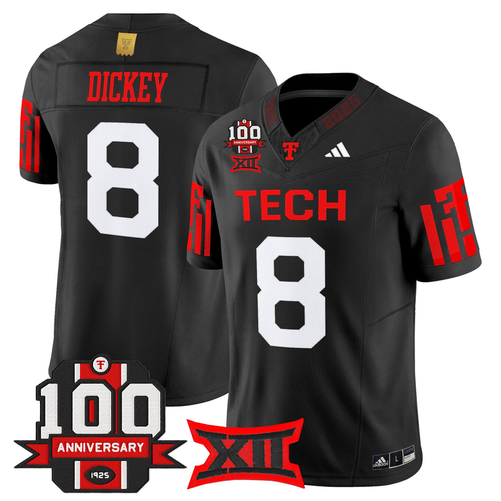 Men's Texas Tech Red Raiders 2025 Vapor Limited Jersey - 100th Anniversary Patch - All Stitched