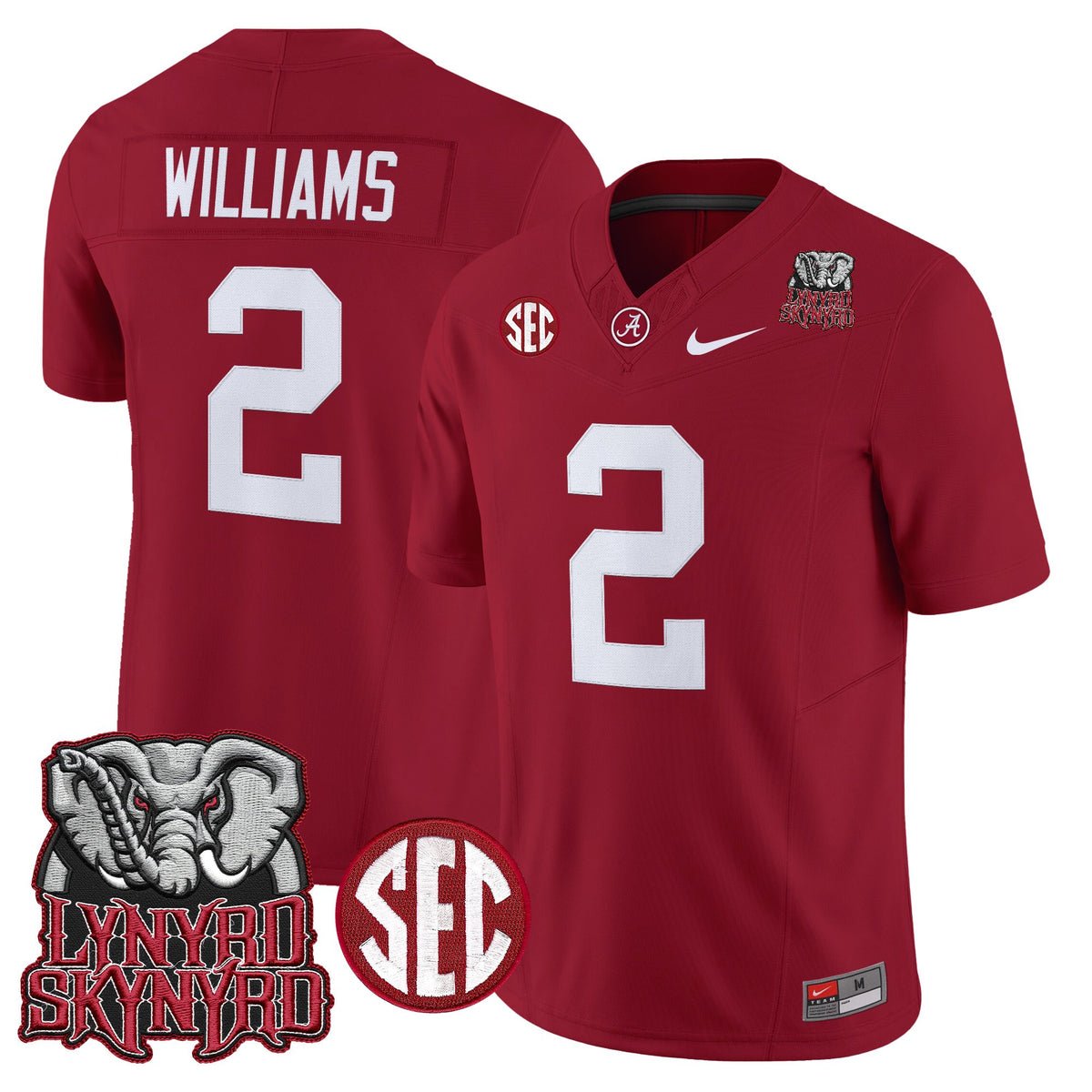 Men's Alabama Crimson Tide x Lynyrd Skynyrd Vapor Limited Jersey - Alabama Map - All Stitched