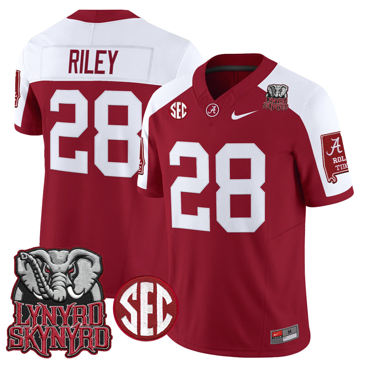 Men's Alabama Crimson Tide x Lynyrd Skynyrd Vapor Limited Jersey - Alabama Map - All Stitched