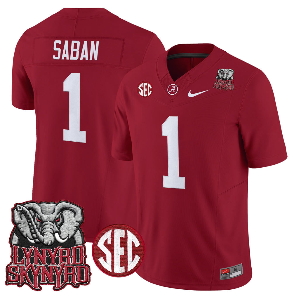 Men's Alabama Crimson Tide x Lynyrd Skynyrd Vapor Limited Jersey - Alabama Map - All Stitched