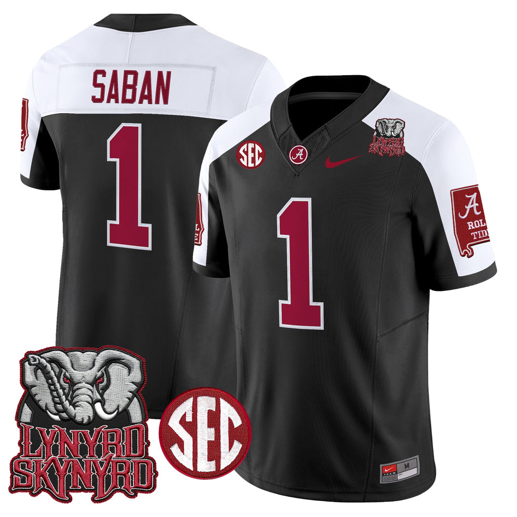 Men's Alabama Crimson Tide x Lynyrd Skynyrd Vapor Limited Jersey - Alabama Map - All Stitched