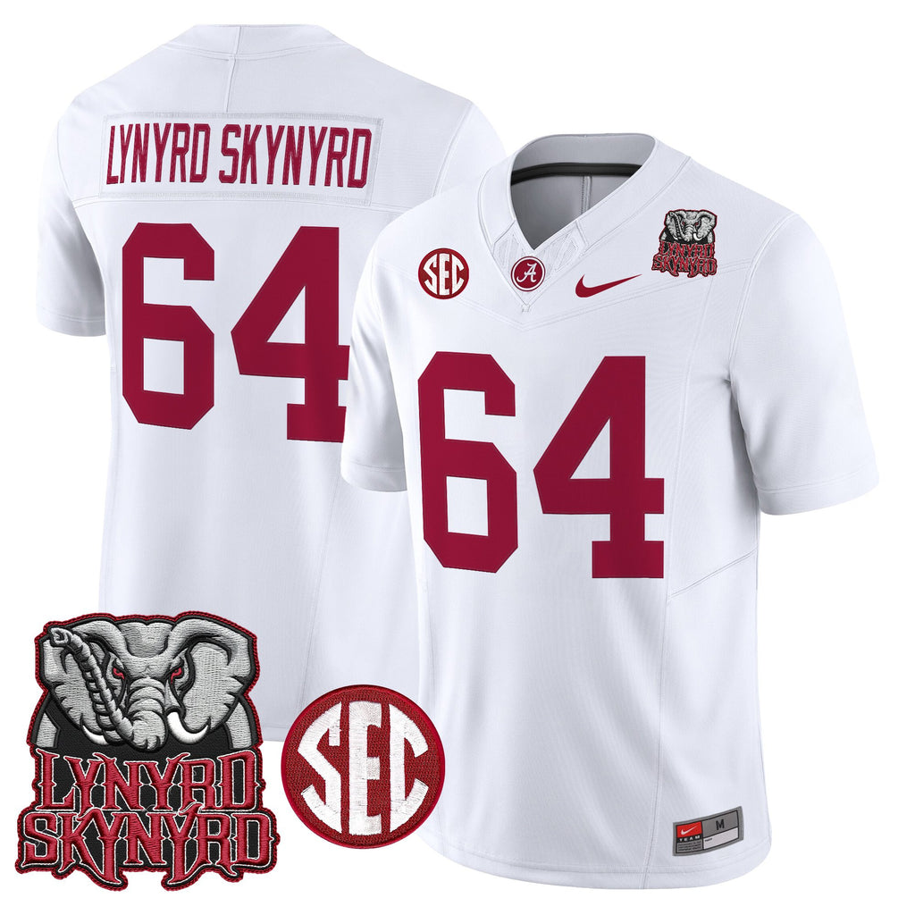 Men's Alabama Crimson Tide x Lynyrd Skynyrd Vapor Limited Jersey - Alabama Map - All Stitched