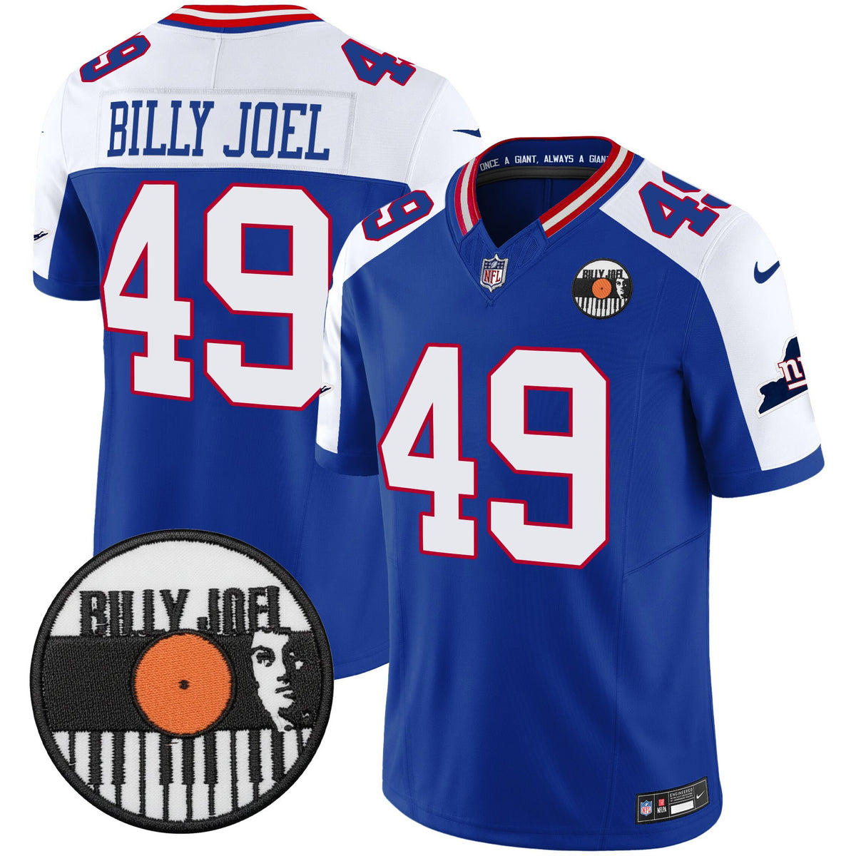 Men's Billy Joel × New York Giants Vapor Limited Jersey - All stitched