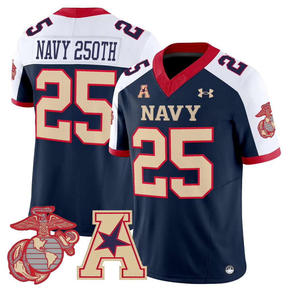 Men's Navy Midshipmen Vapor USMC Premier Jersey - All Stitched