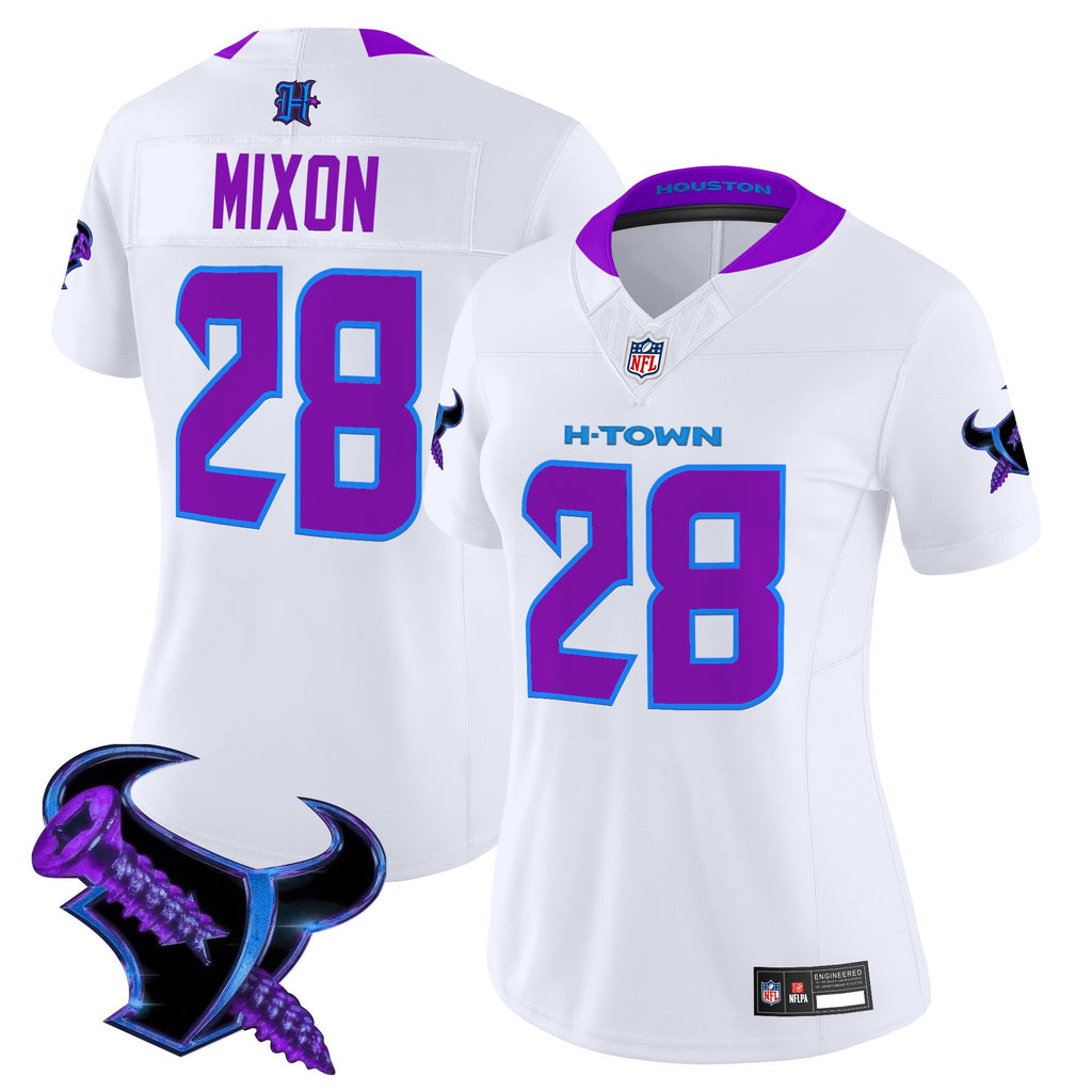 Women's Houston Texans 2025 DJ Screw Vapor Limited Jersey - All Stitched