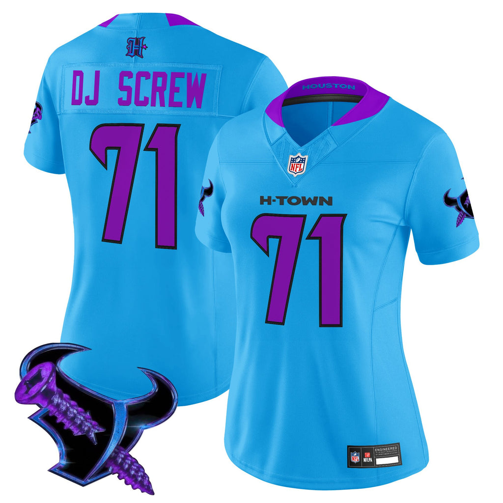 Women's Houston Texans 2025 DJ Screw Vapor Limited Jersey - All Stitched