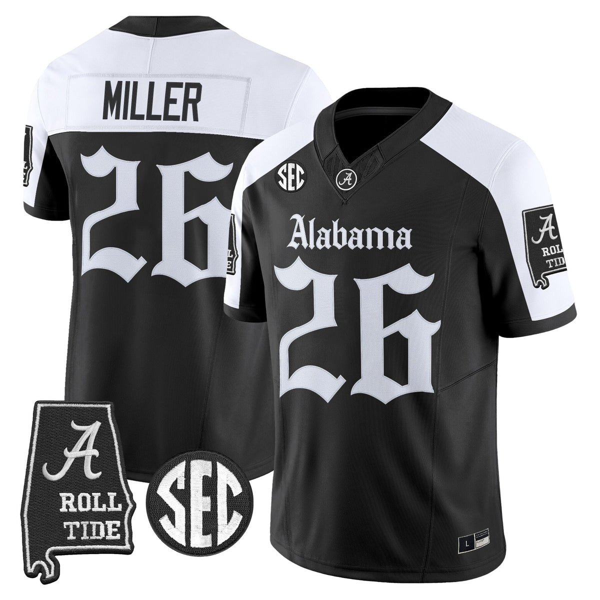 Men's Alabama Crimson Tide 'Gothic Edition' Vapor Limited Jersey - Alabama Map - All Stitched