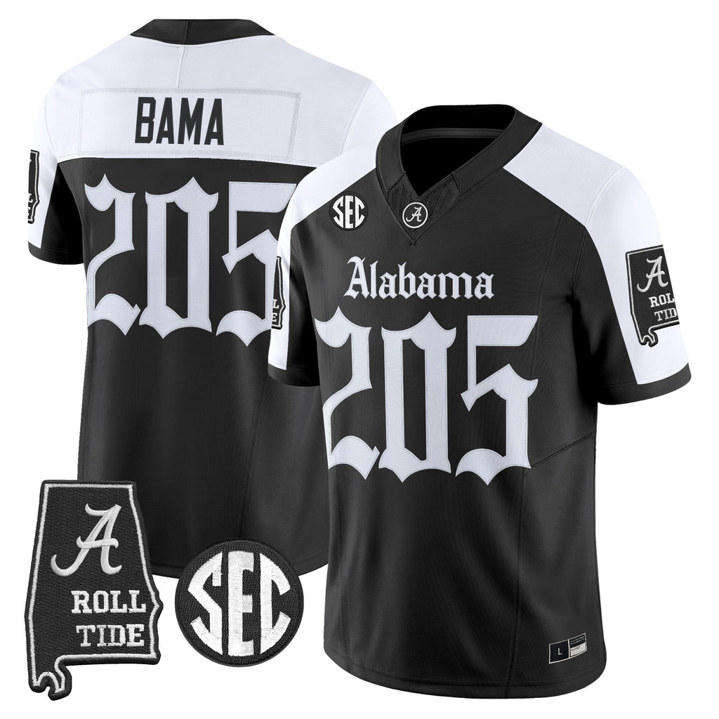 Men's Alabama Crimson Tide 'Gothic Edition' Vapor Limited Jersey - Alabama Map - All Stitched