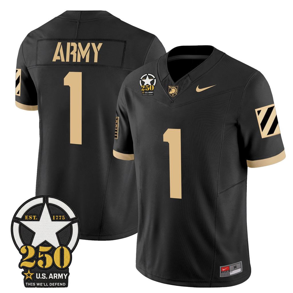 Men's Army Black Knights 250th Anniversary Patch Vapor Limited Jersey - All Stitched