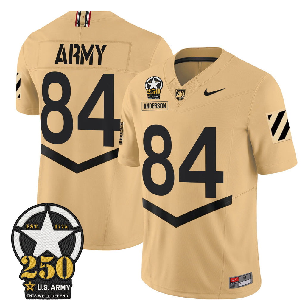 Men's Army Black Knights 250th Anniversary Patch Vapor Limited Jersey - All Stitched