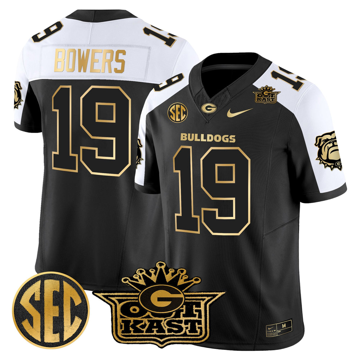Men's Outkast x Georgia Bulldogs Gold Vapor Limited Jersey - All stitched