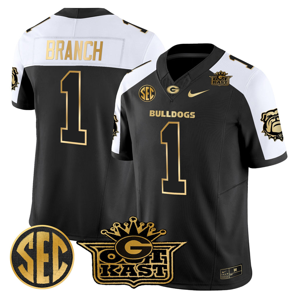 Men's Outkast x Georgia Bulldogs Gold Vapor Limited Jersey - All stitched