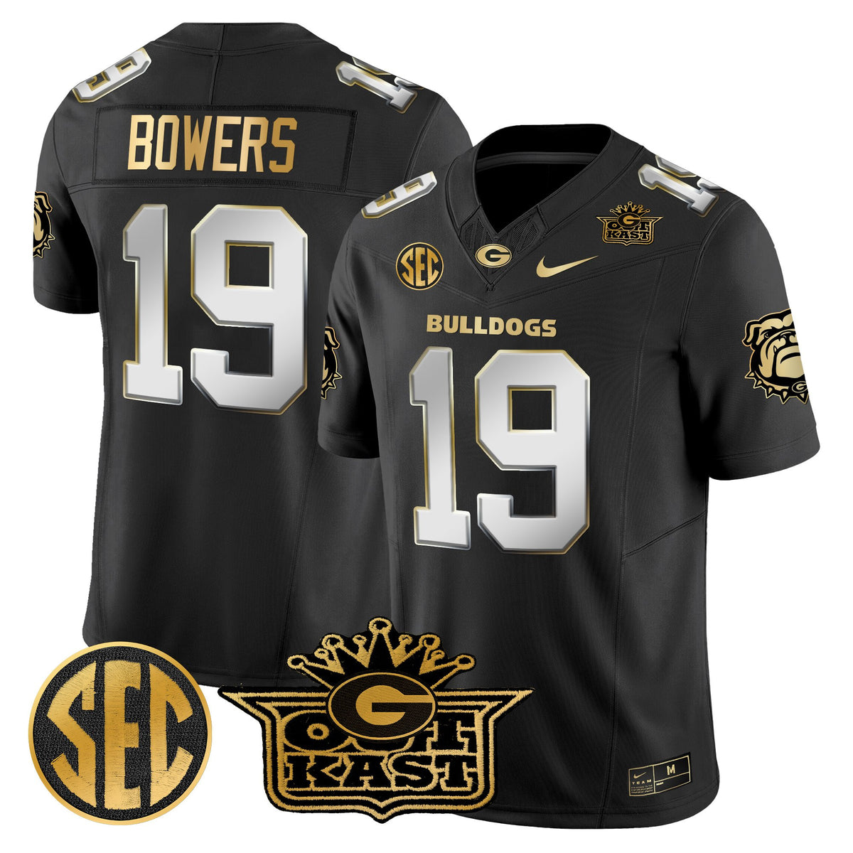 Men's Outkast x Georgia Bulldogs Gold Vapor Limited Jersey - All stitched