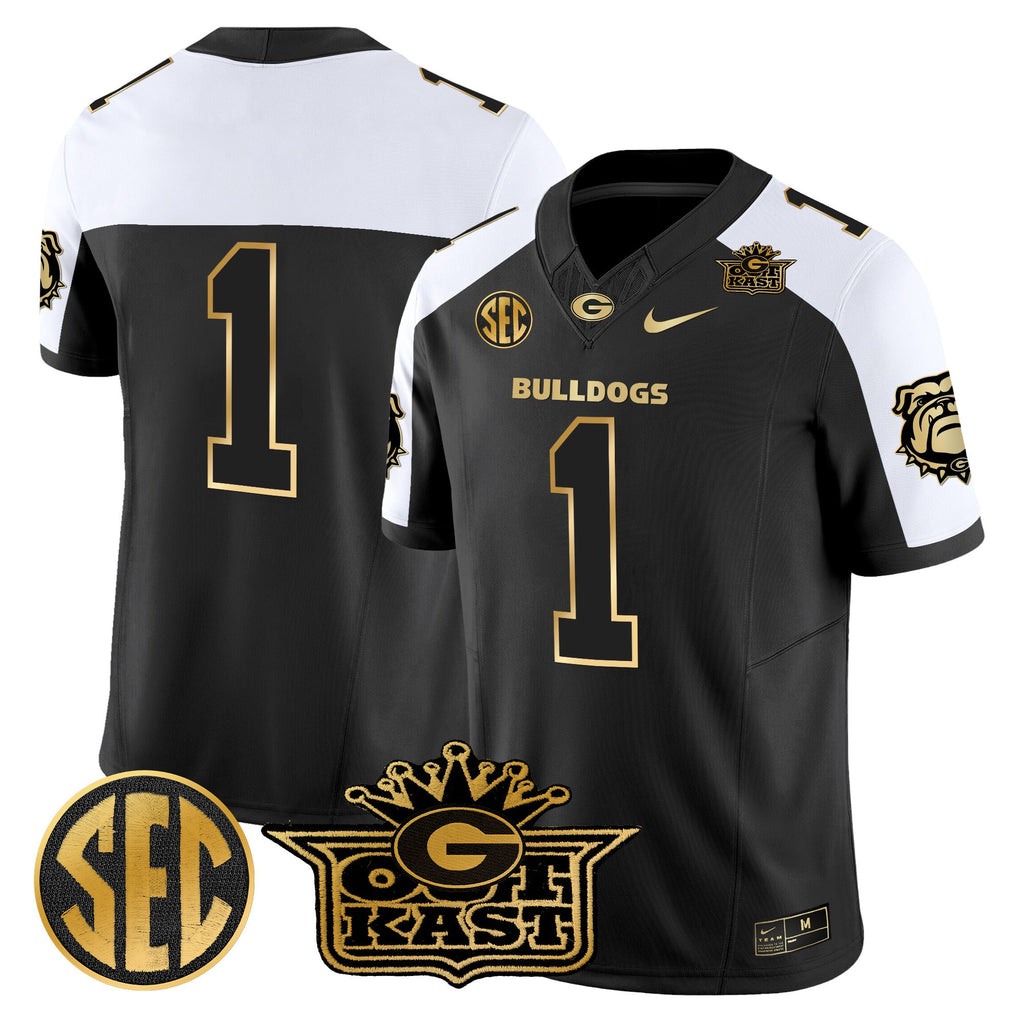 Men's Outkast x Georgia Bulldogs Gold Vapor Limited Jersey - All stitched