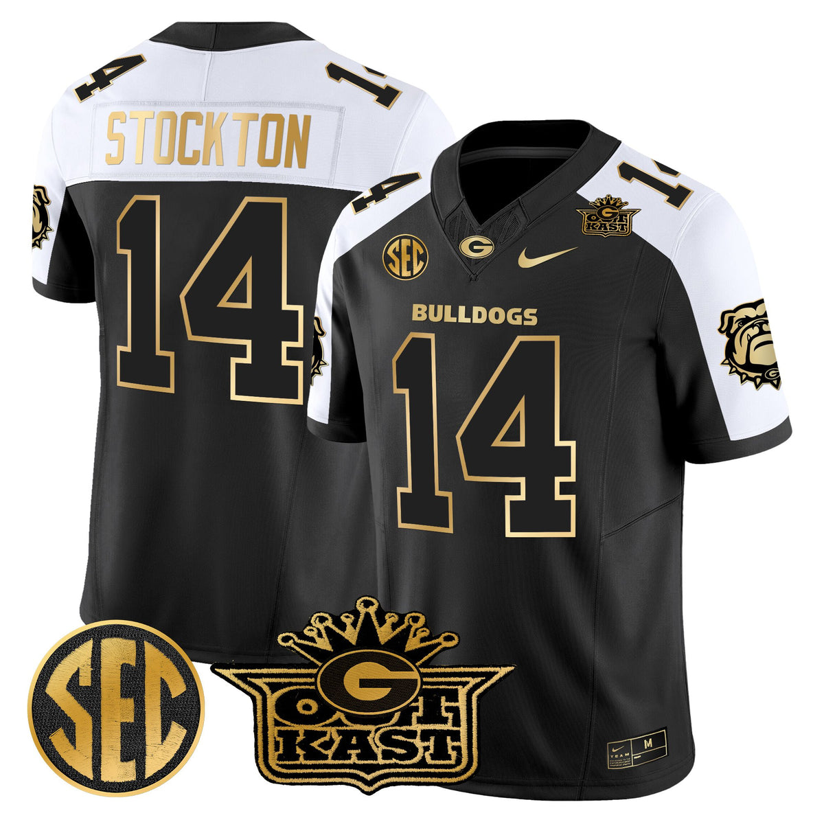 Men's Outkast x Georgia Bulldogs Gold Vapor Limited Jersey - All stitched