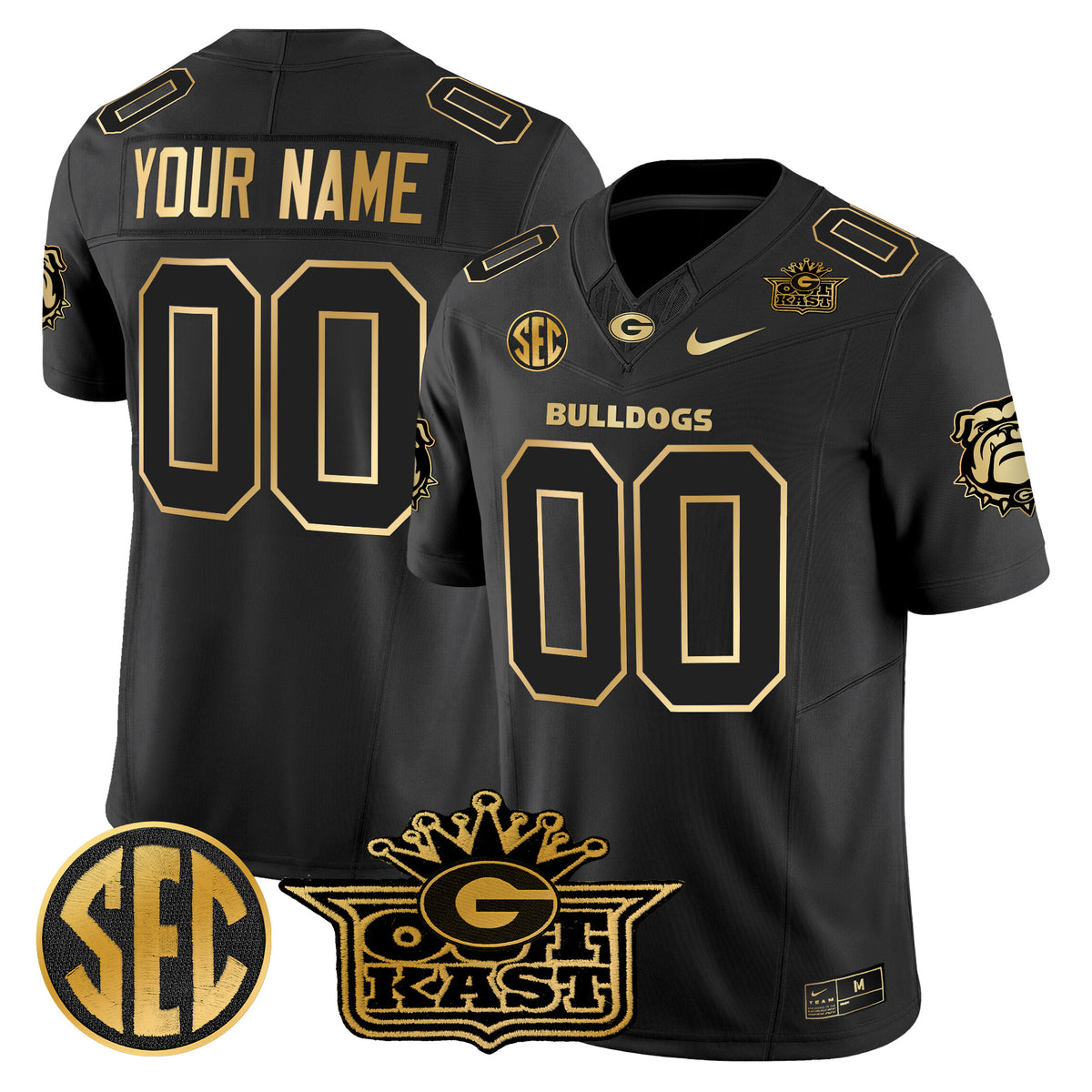 Outkast x Georgia Bulldogs Gold Vapor Limited Jersey - All stitched