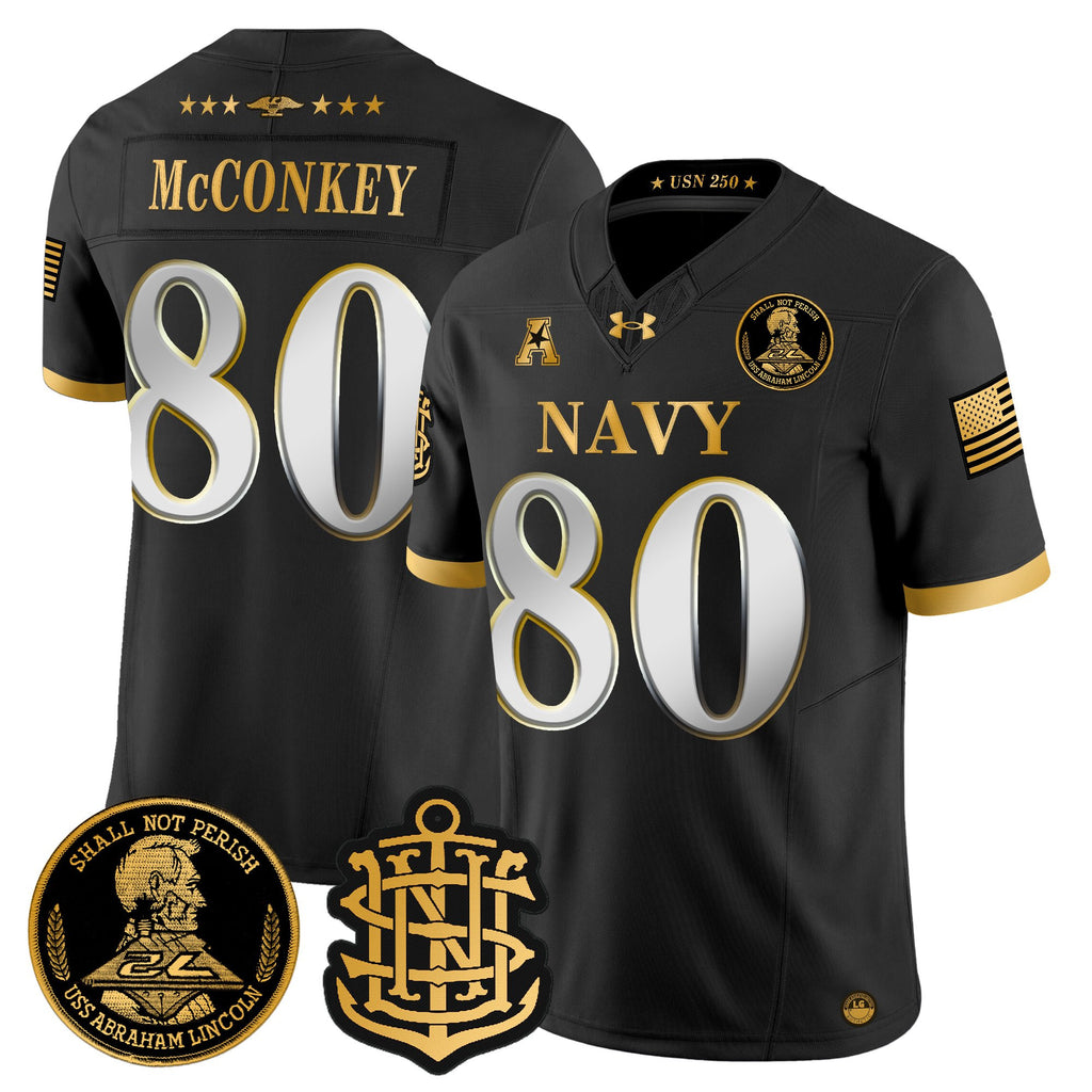 Men's Navy Midshipmen 250th Anniversary Gold Vapor Limited Jersey - All Stitched