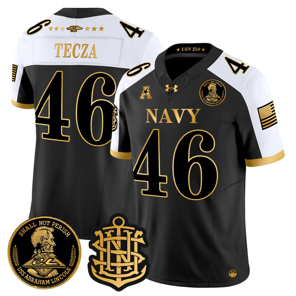 Men's Navy Midshipmen 250th Anniversary Gold Vapor Limited Jersey - All Stitched