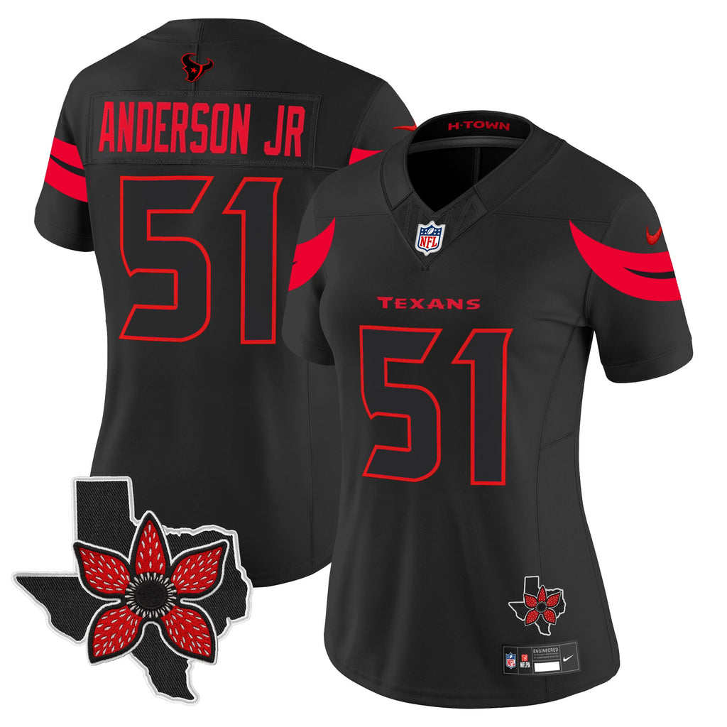 Women's Houston Texans 'Stranger Things Edition' Vapor Limited Jersey - All Stitched