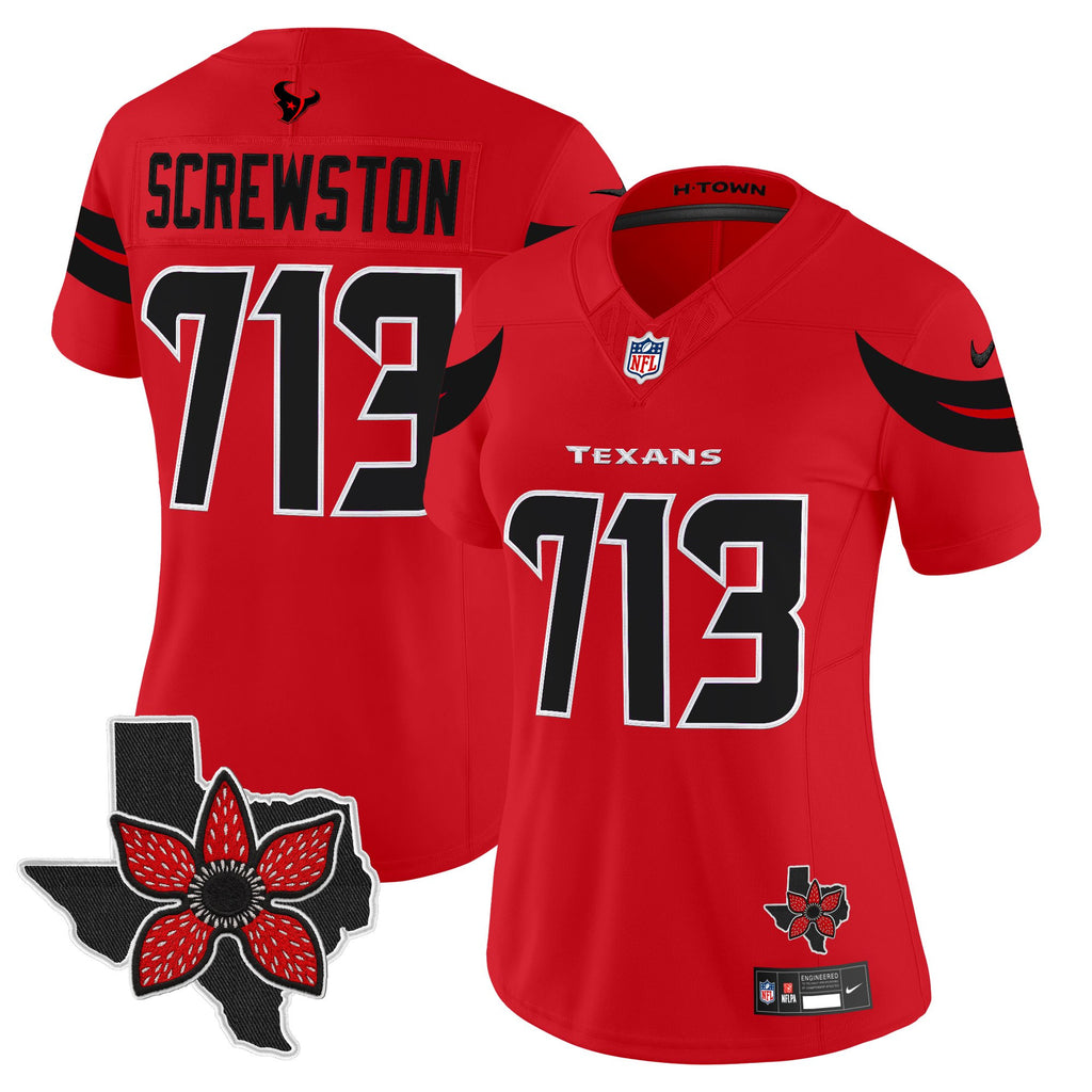 Women's Houston Texans 'Stranger Things Edition' Vapor Limited Jersey - All Stitched