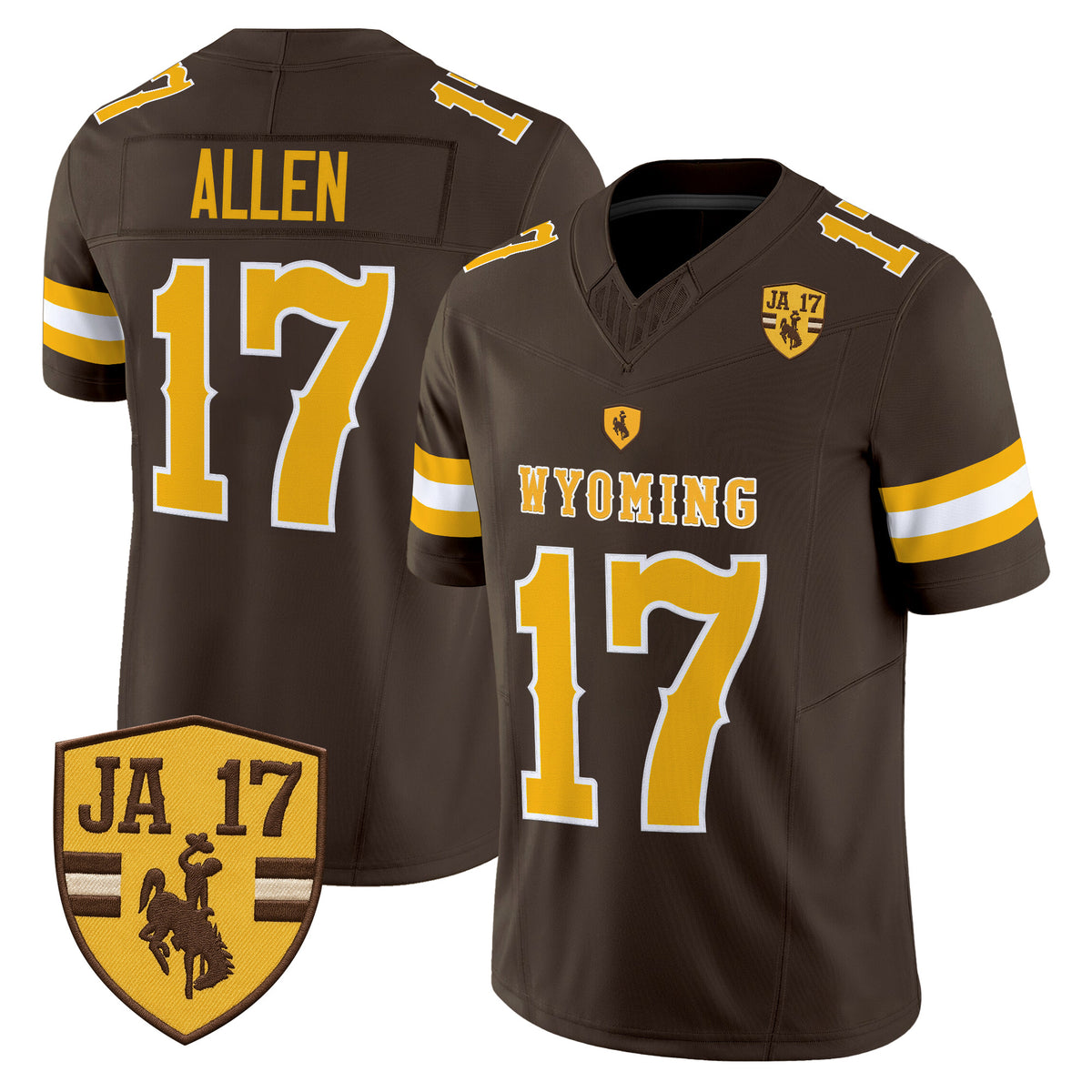 Josh Allen Wyoming Cowboys 'Retro Edition' Vapor Limited Jersey - JA 17 Patch - All Stitched