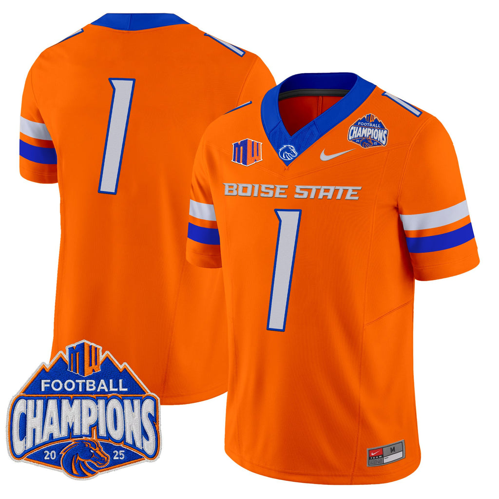 Men's Boise State Broncos 2025 Mountain West Football Champions Vapor Limited Jersey - All Stitched