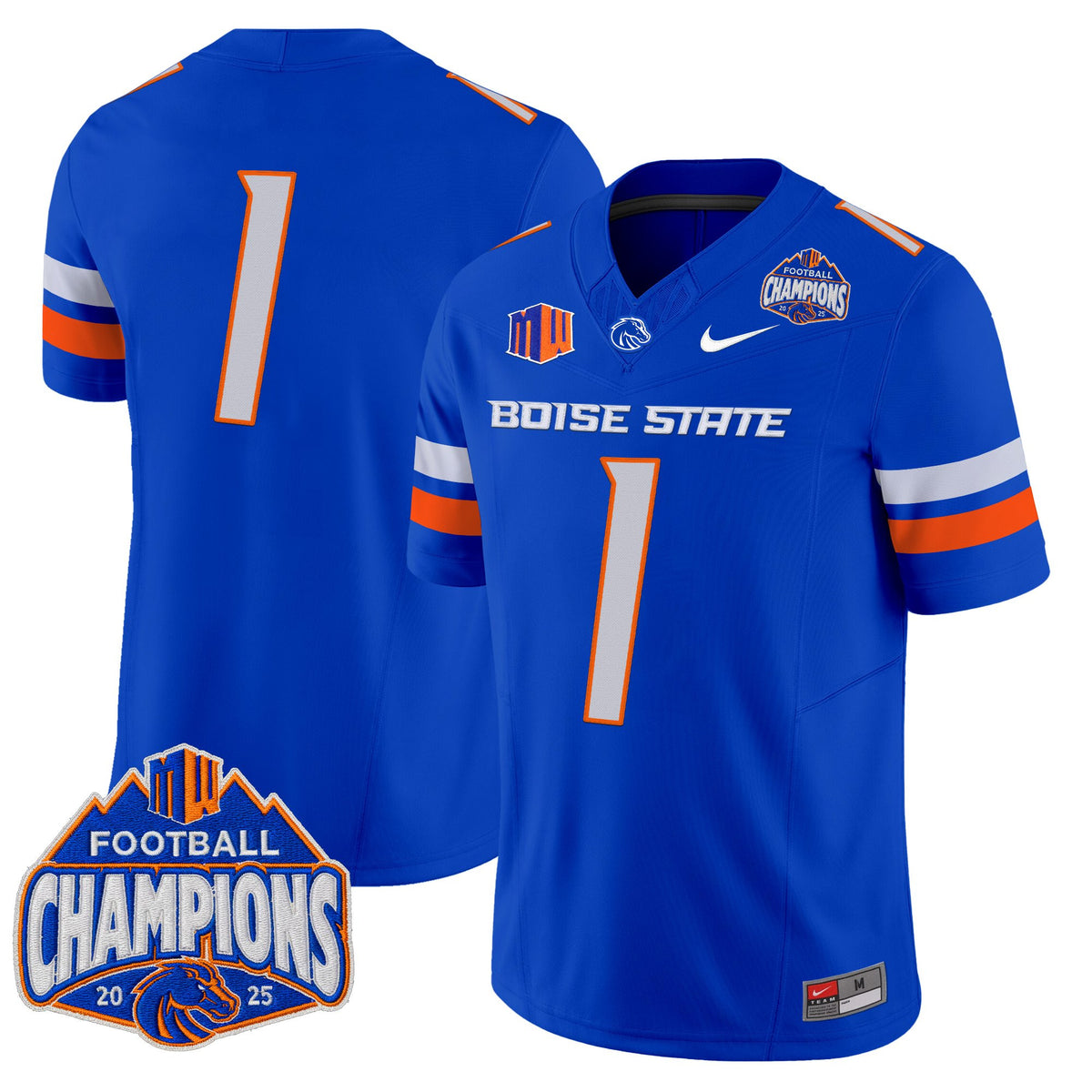 Men's Boise State Broncos 2025 Mountain West Football Champions Vapor Limited Jersey - All Stitched