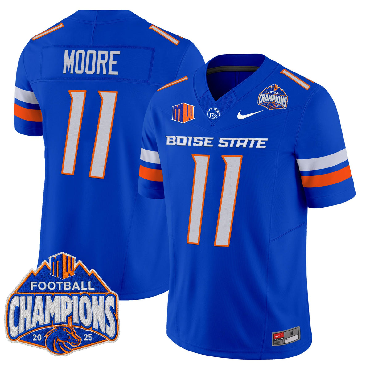 Men's Boise State Broncos 2025 Mountain West Football Champions Vapor Limited Jersey - All Stitched